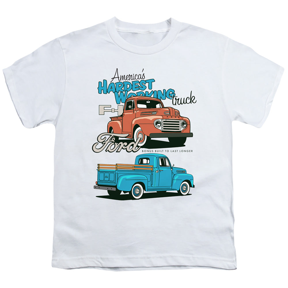 Ford Trucks Hardest Working Kids Youth T Shirt White