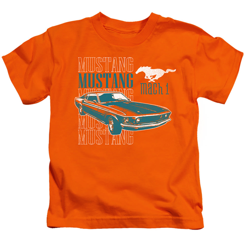 Ford Mustang Mach 1 Repeat Juvenile Kids Youth T Shirt Orange