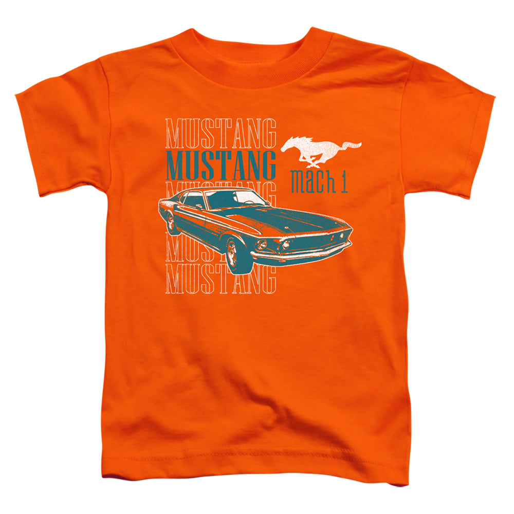 Ford Mustang Mach 1 Repeat Toddler Kids Youth T Shirt Orange