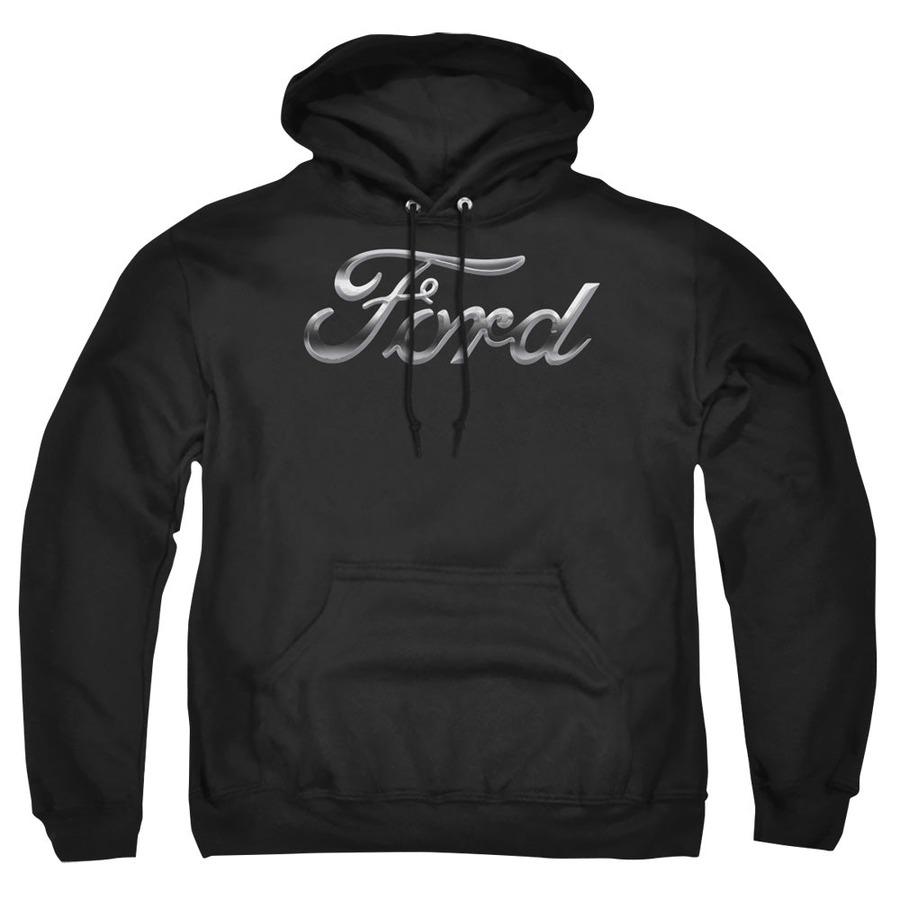 Ford Chrome Ford Logo Mens Hoodie Black