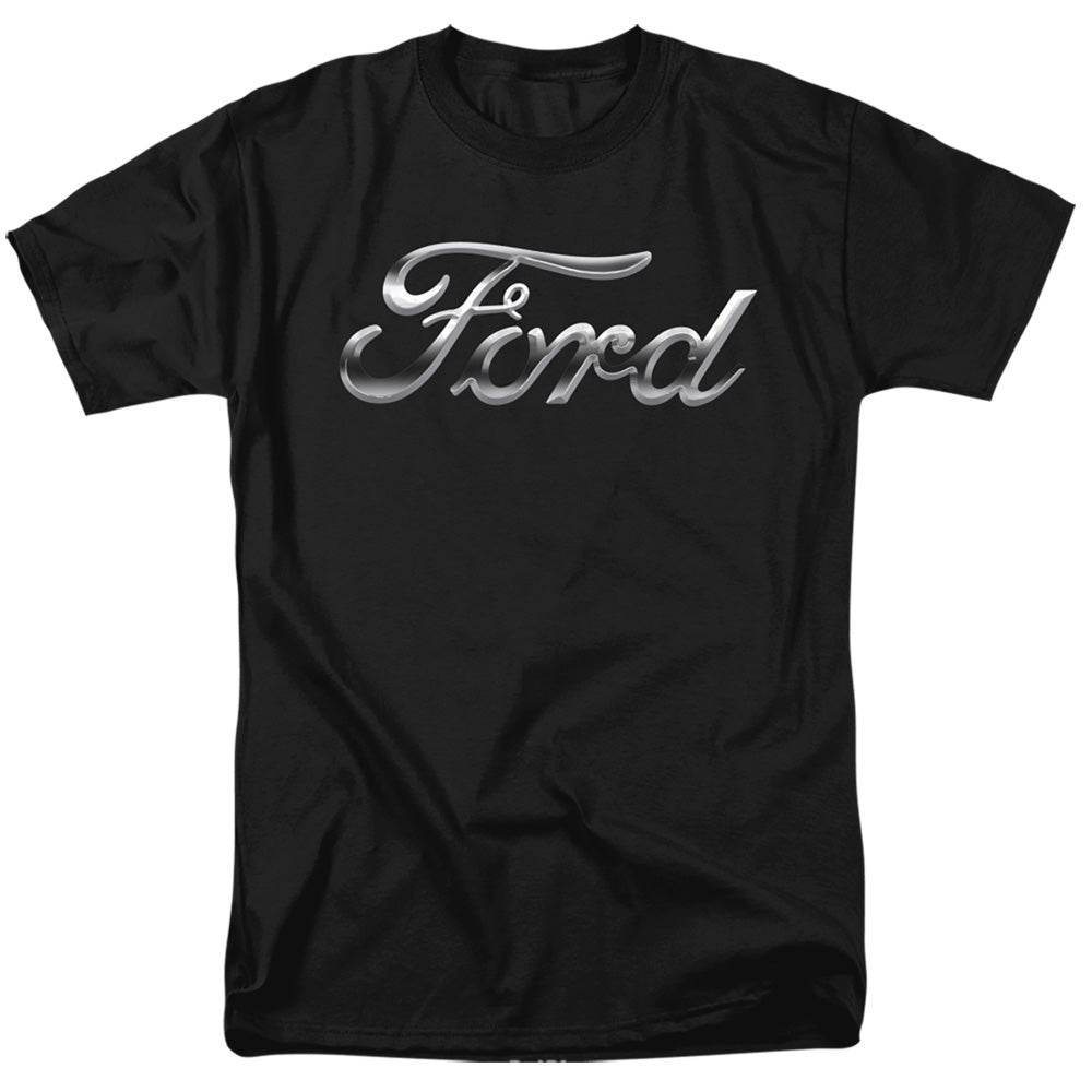 Ford Chrome Ford Logo Mens T Shirt Black