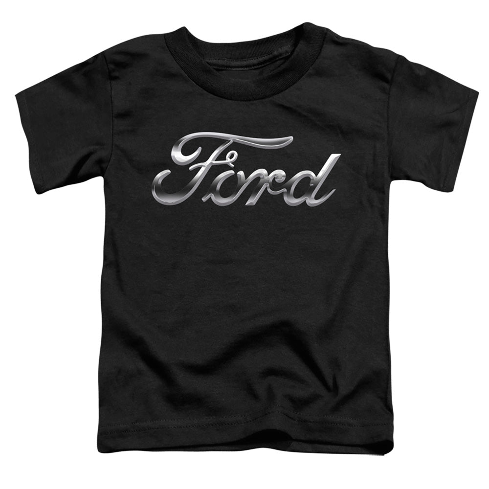 Ford Chrome Ford Logo Toddler Kids Youth T Shirt Black