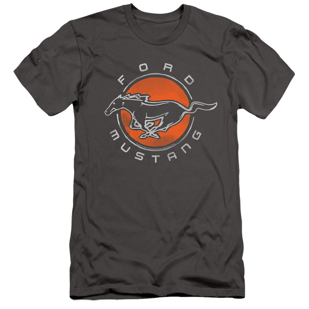 Ford Mustang Mustang Circle Slim Fit Mens T Shirt Charcoal