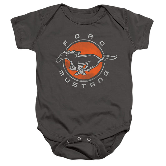 Ford Mustang Mustang Circle Infant Baby Snapsuit Charcoal