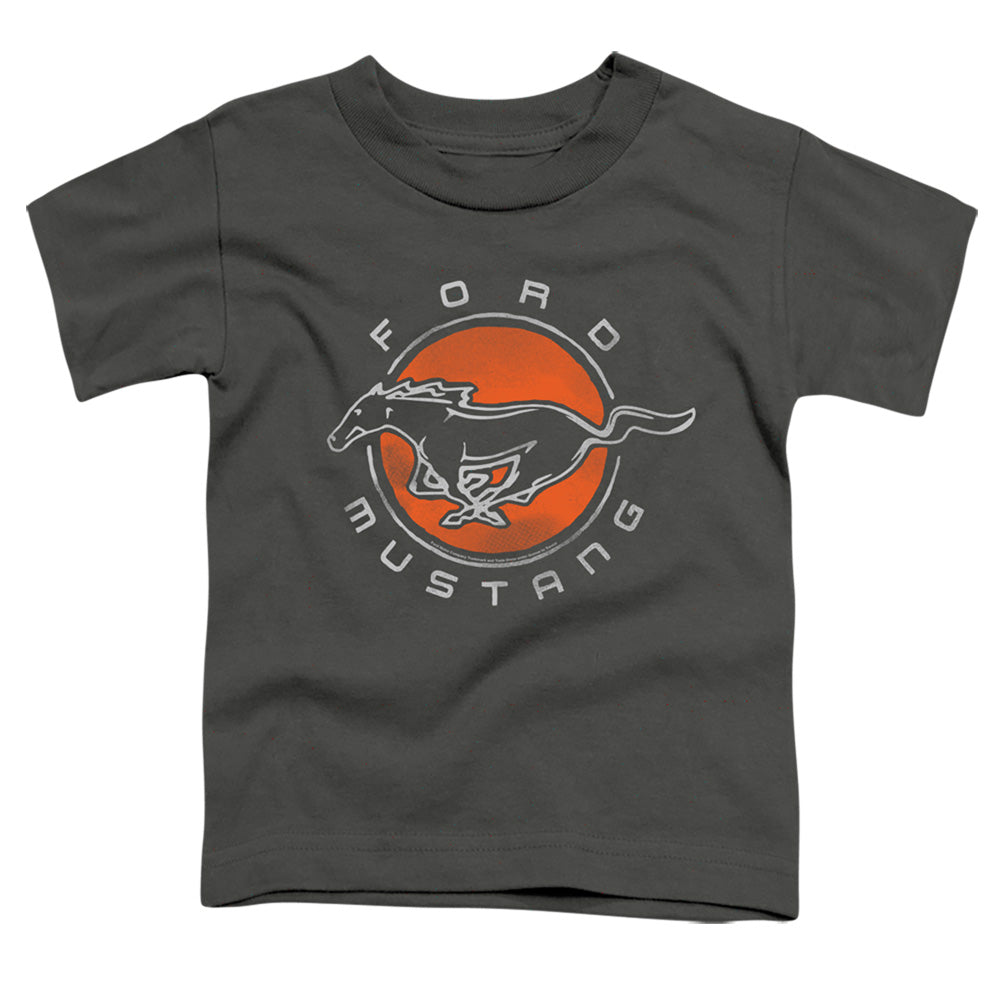 Ford Mustang Mustang Circle Toddler Kids Youth T Shirt Charcoal