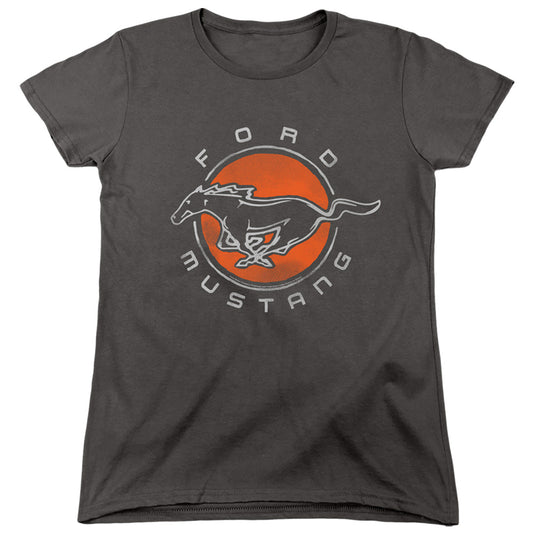 Ford Mustang Mustang Circle Womens T Shirt Charcoal