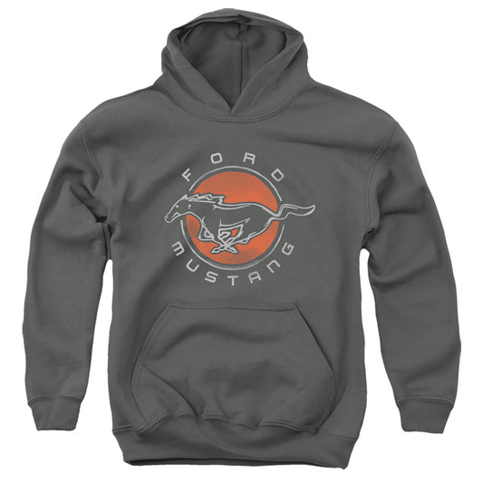 Ford Mustang Mustang Circle Kids Youth Hoodie Charcoal