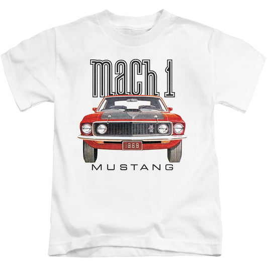 Ford Mustang 69 Mach 1 Juvenile Kids Youth T Shirt White