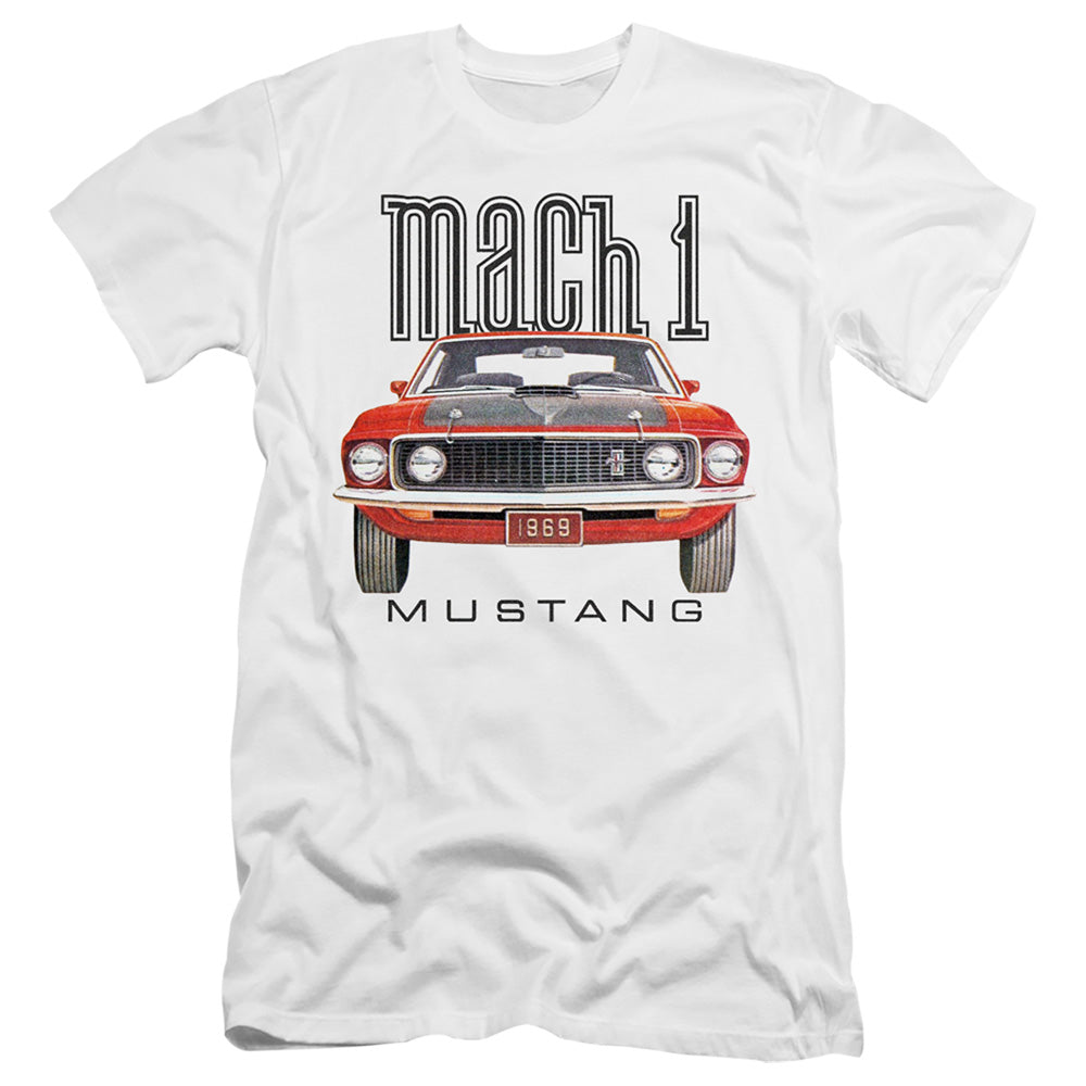 Ford Mustang 69 Mach 1 Premium Bella Canvas Slim Fit Mens T Shirt White