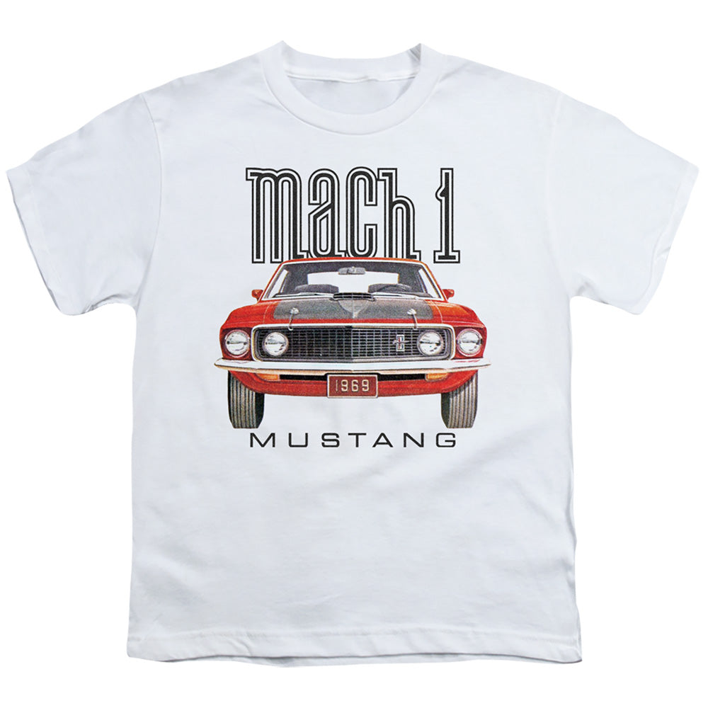 Ford Mustang 69 Mach 1 Kids Youth T Shirt White