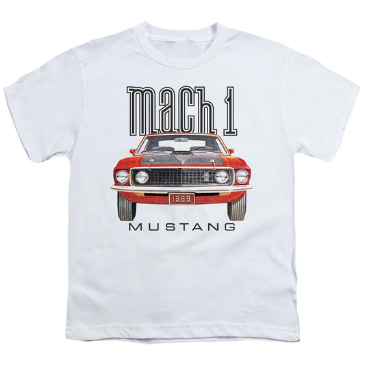 Ford Mustang 69 Mach 1 Kids Youth T Shirt White