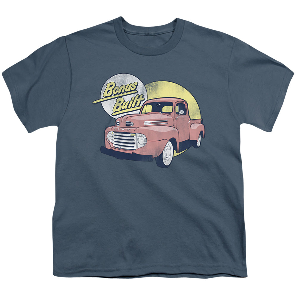 Ford Trucks 1950 F1 Bonus Built Kids Youth T Shirt Slate