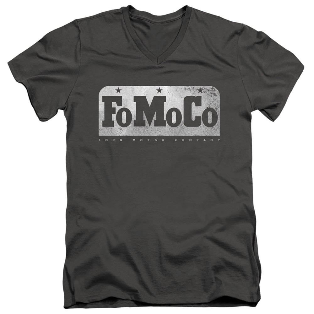 Ford Fomoco Mens Slim Fit V-Neck T Shirt Charcoal