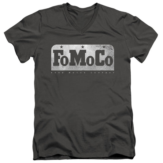 Ford Fomoco Mens Slim Fit V-Neck T Shirt Charcoal