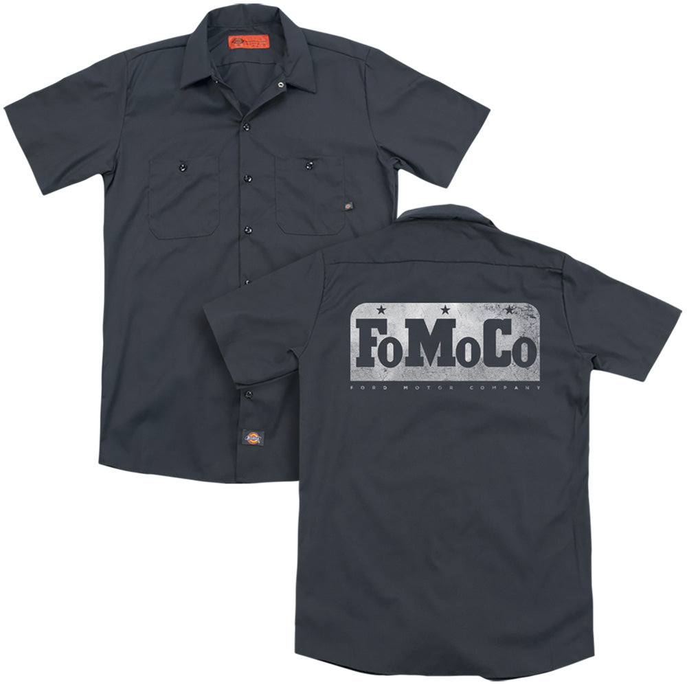 Ford Fomoco (Front Back Print) Adult Work Shirt Charcoal