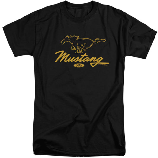 Ford Mustang Pony Script Mens Tall T Shirt Black Officially Licensed