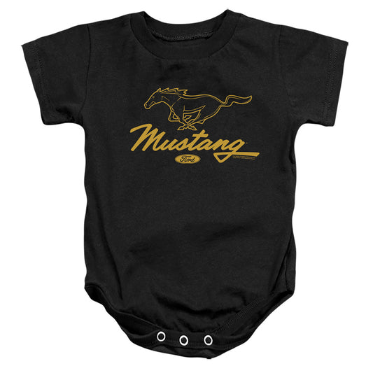 Ford Mustang Pony Script Infant Baby Snapsuit Black (6 Mo)