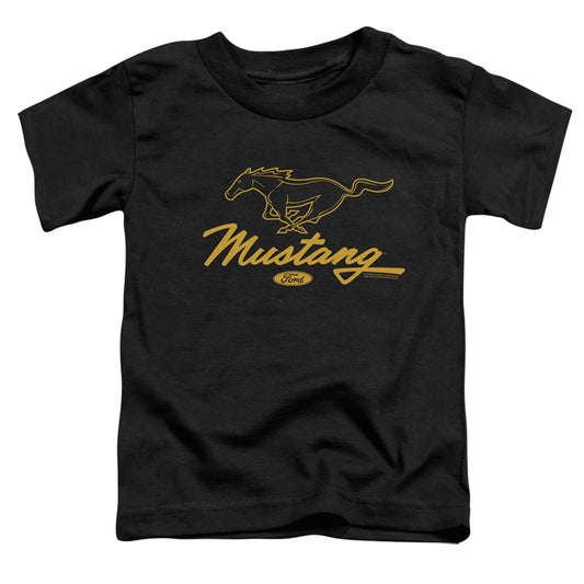 Ford Mustang Pony Script Toddler Kids Youth T Shirt Black