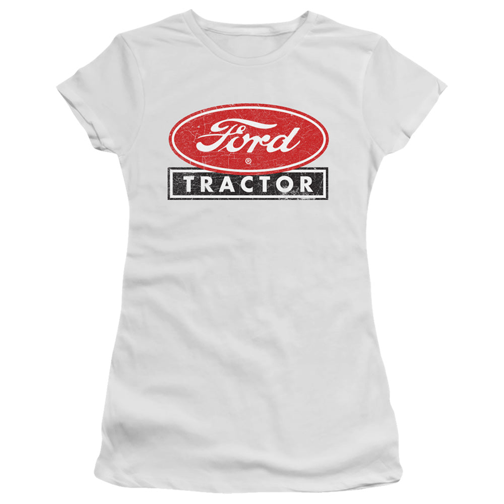 Ford Ford Tractor Junior Sheer Cap Sleeve Womens T Shirt White