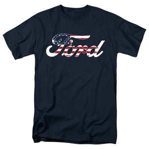 Ford Flag Logo Mens T Shirt Navy