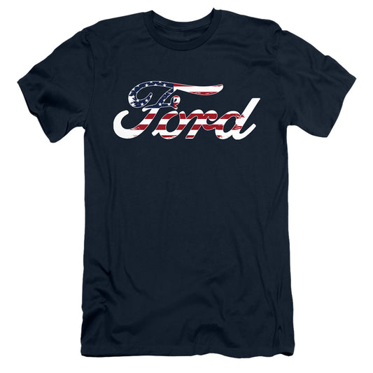 Ford Flag Logo Slim Fit Mens T Shirt Navy