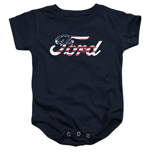 Ford Flag Logo Infant Baby Snapsuit Navy