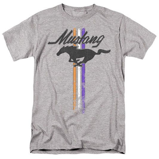 Ford Mustang Mustang Stripes Mens T Shirt Athletic Heather