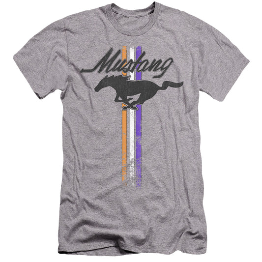 Ford Mustang Mustang Stripes Premium Bella Canvas Slim Fit Mens T Shirt Athletic Heather