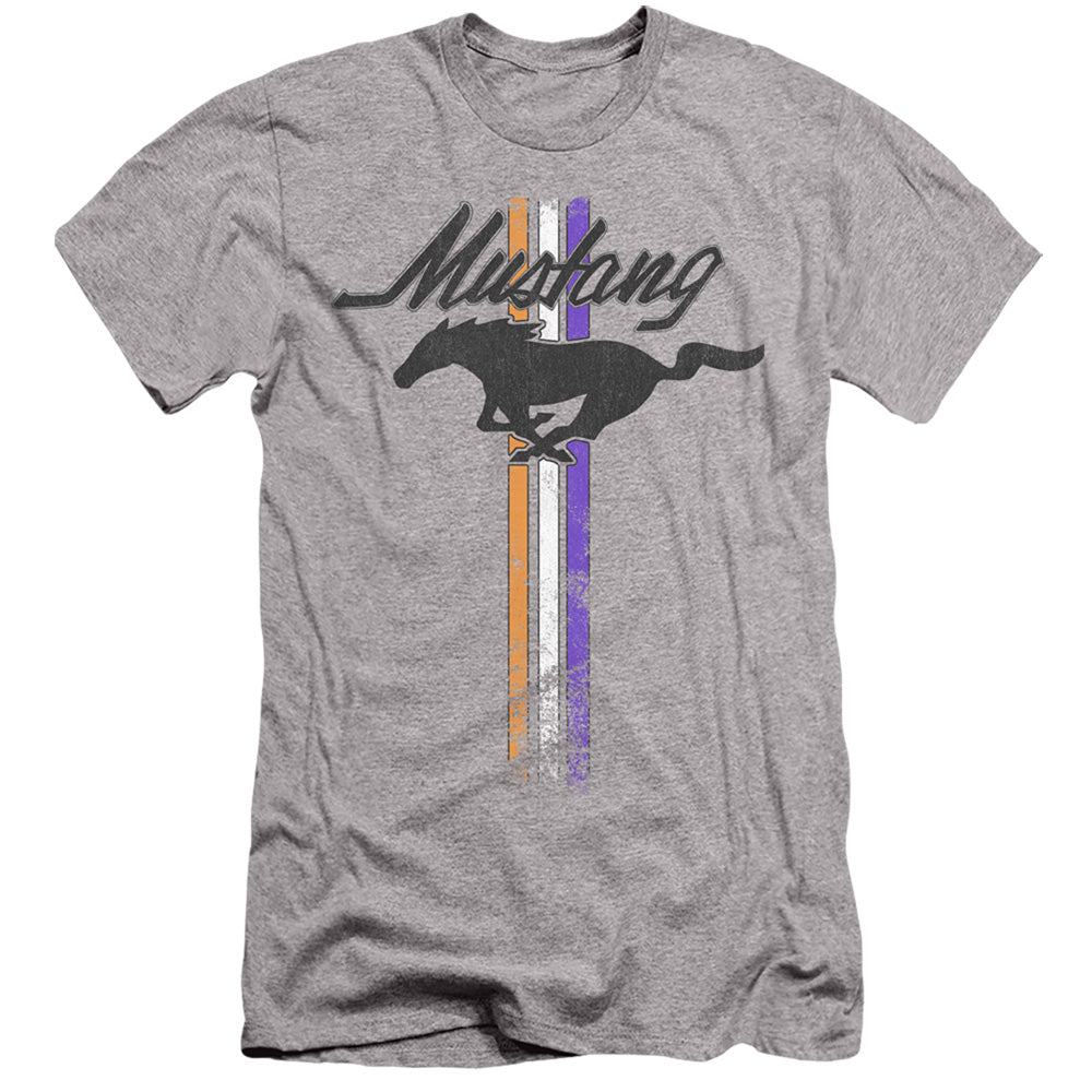 Ford Mustang Mustang Stripes Slim Fit Mens T Shirt Athletic Heather