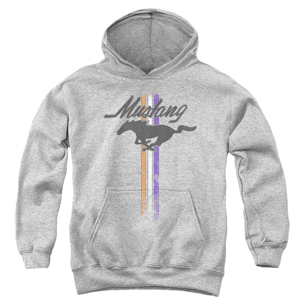 Ford Mustang Mustang Stripes Kids Youth Hoodie Athletic Heather