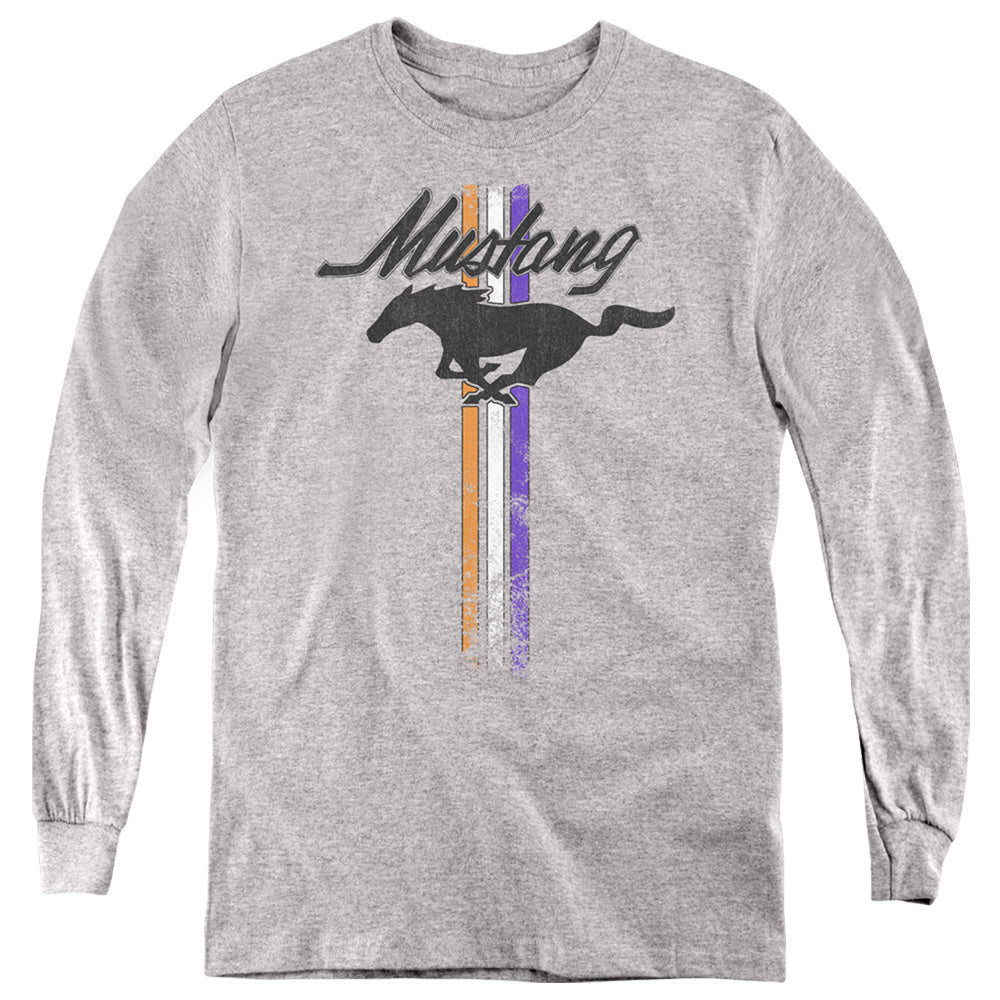 Ford Mustang Mustang Stripes Youth Long Sleeve Athletic Heather