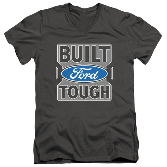 Ford Trucks Built Ford Tough Mens Slim Fit V-Neck T Shirt Charcoal