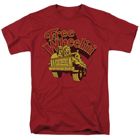 Ford Trucks Free Wheelin Mens T Shirt Cardinal