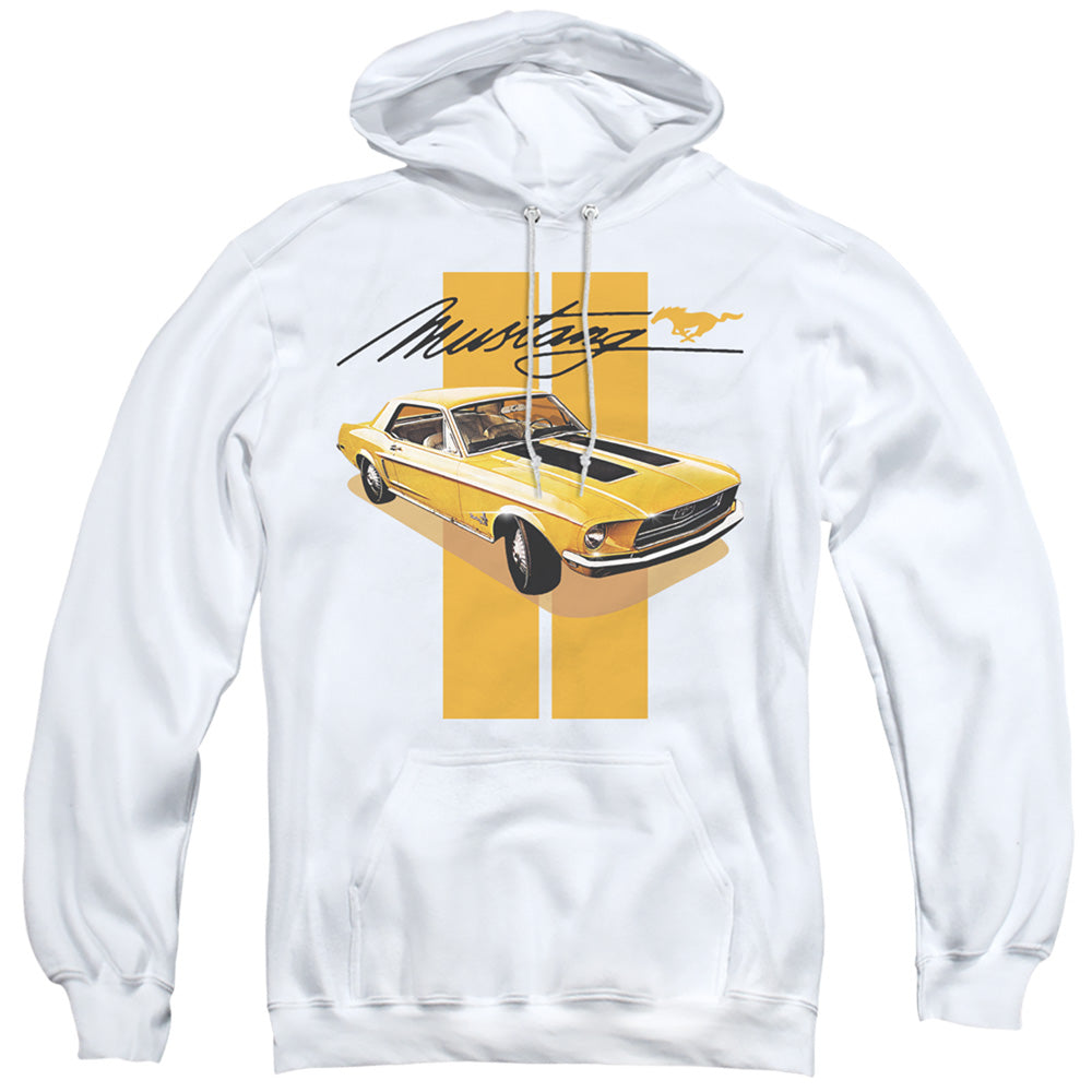 Ford Mustang Stang Stripes Mens Hoodie White