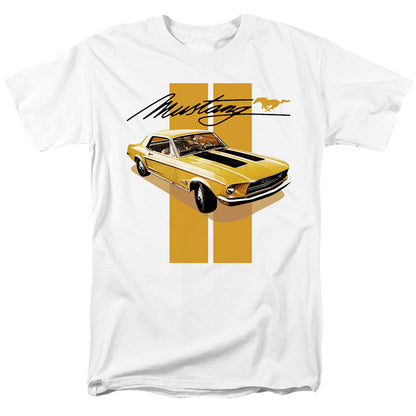 Ford Mustang Stang Stripes Mens T Shirt White