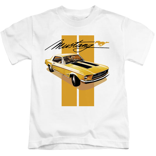 Ford Mustang Stang Stripes Juvenile Kids Youth T Shirt White