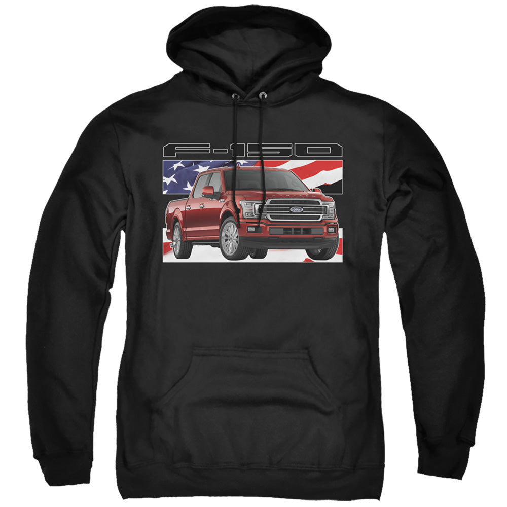 Ford Trucks F 150 Flag Mens Hoodie Black