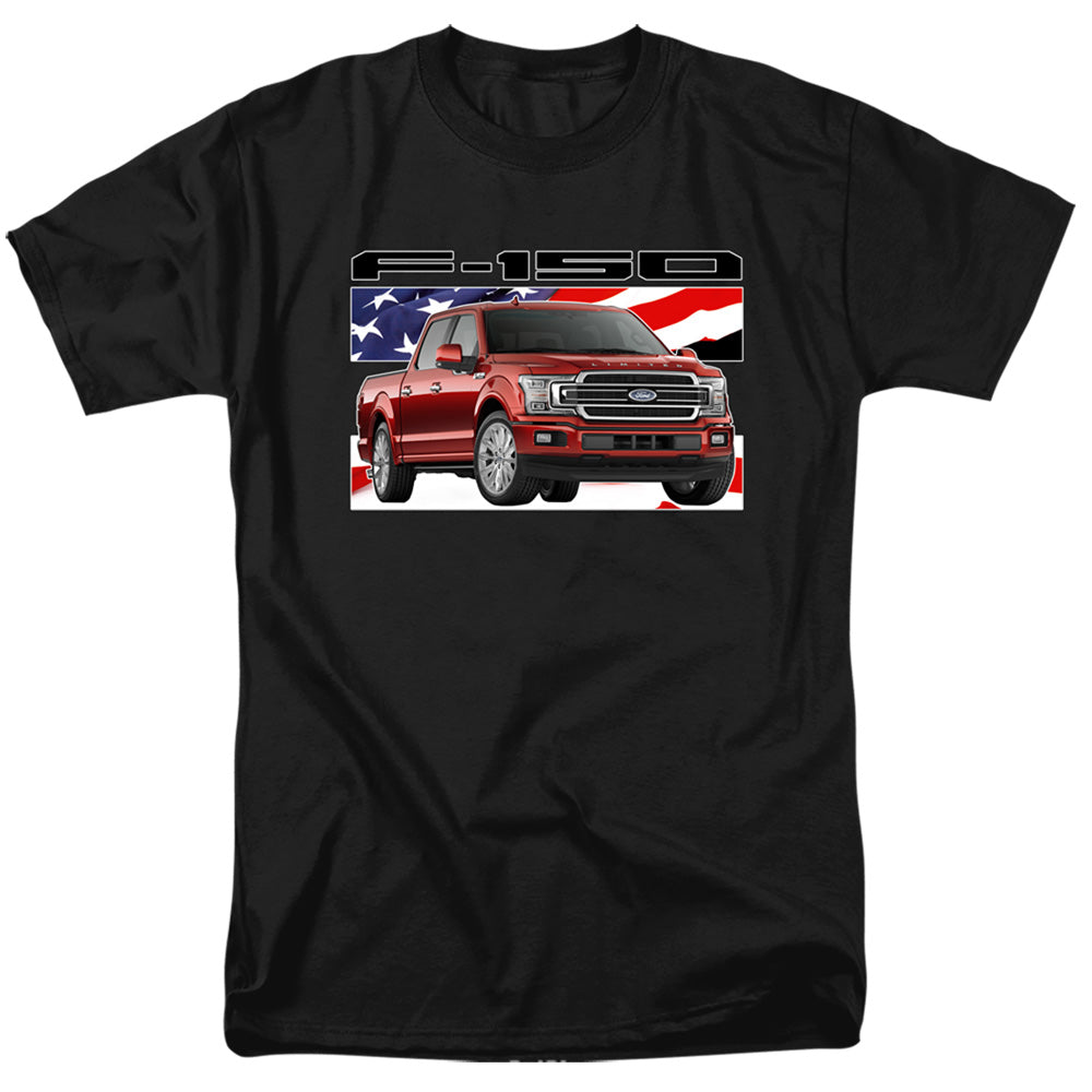 Ford Trucks F 150 Flag Mens T Shirt Black