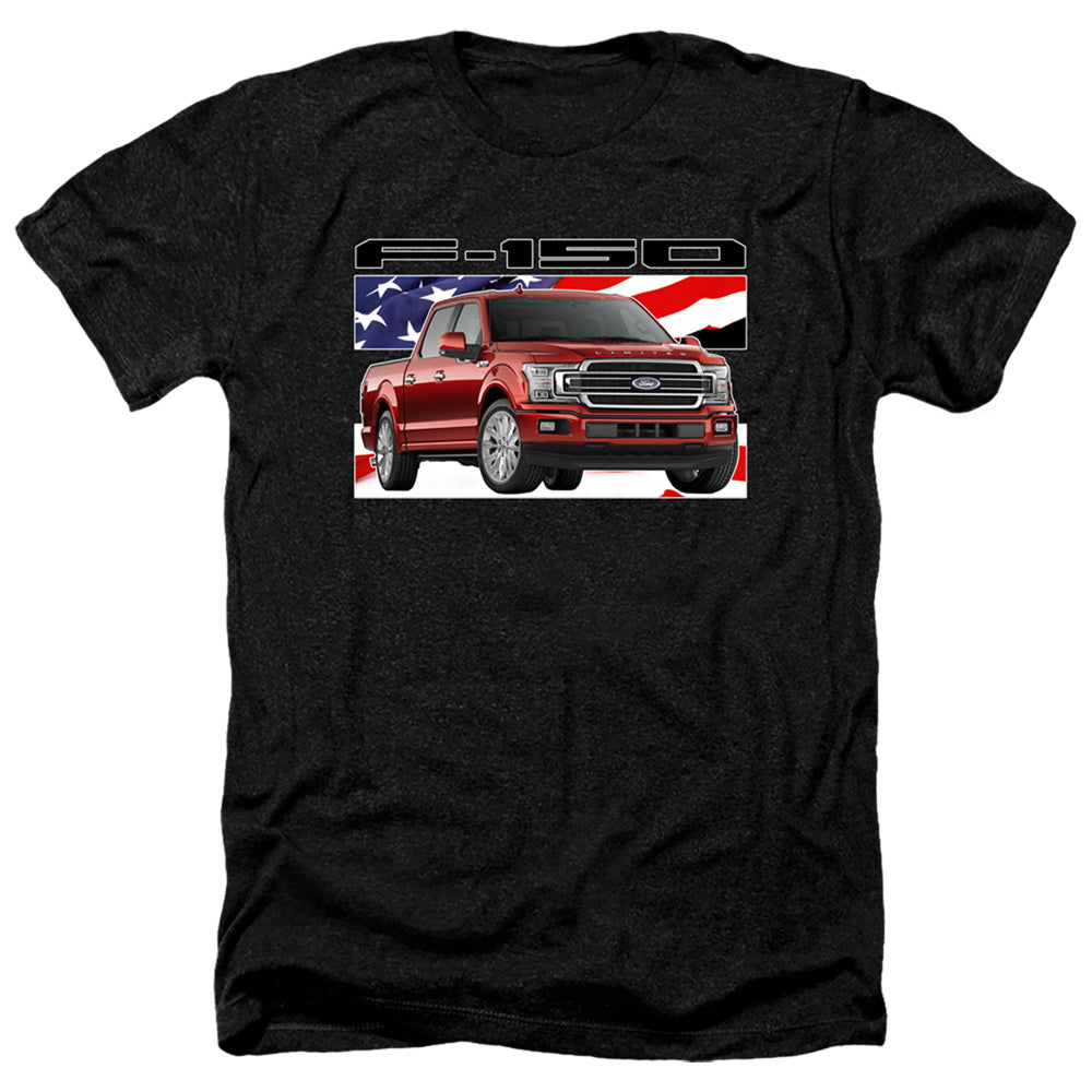 Ford Trucks F 150 Flag Heather Mens T Shirt Black