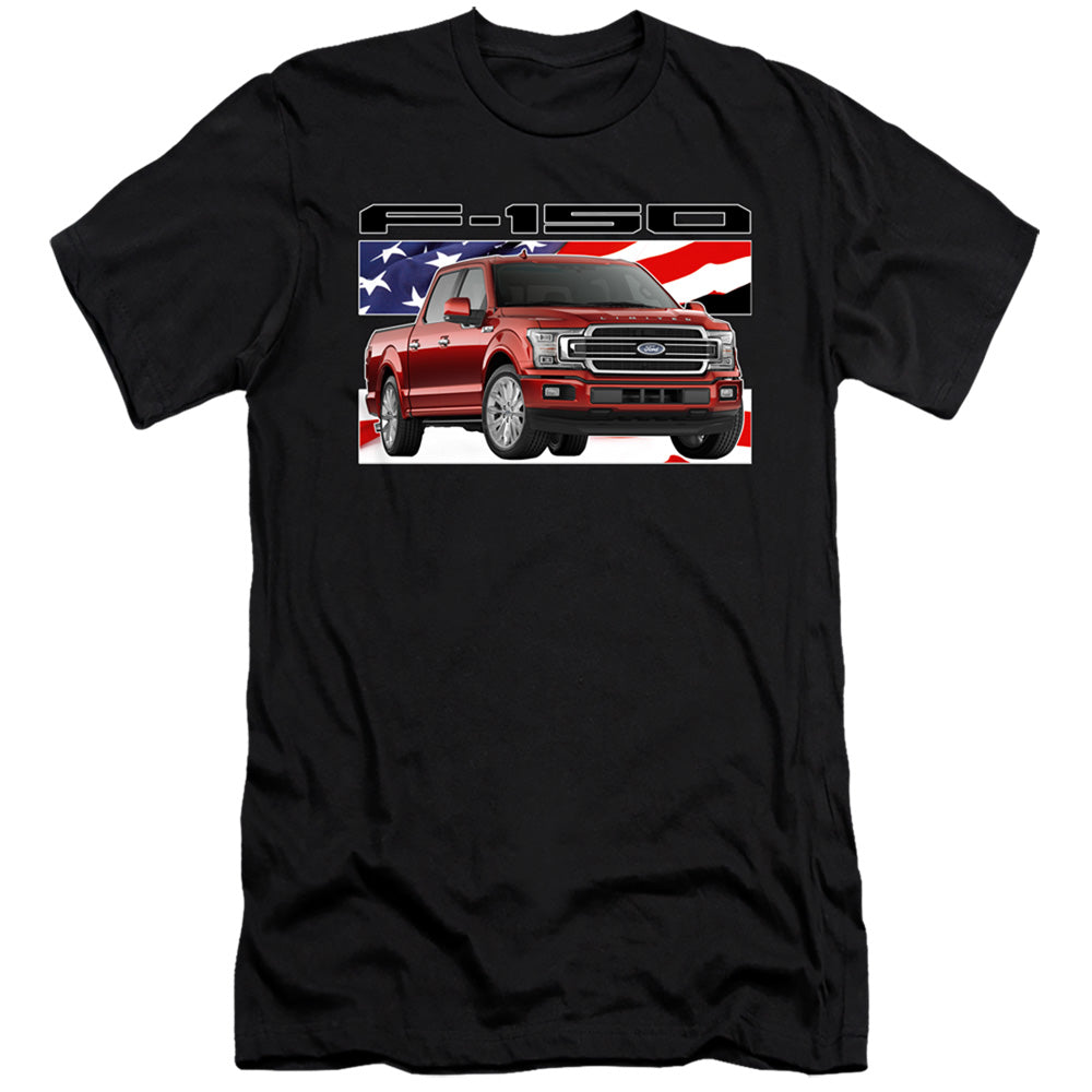 Ford Trucks F 150 Flag Slim Fit Mens T Shirt Black