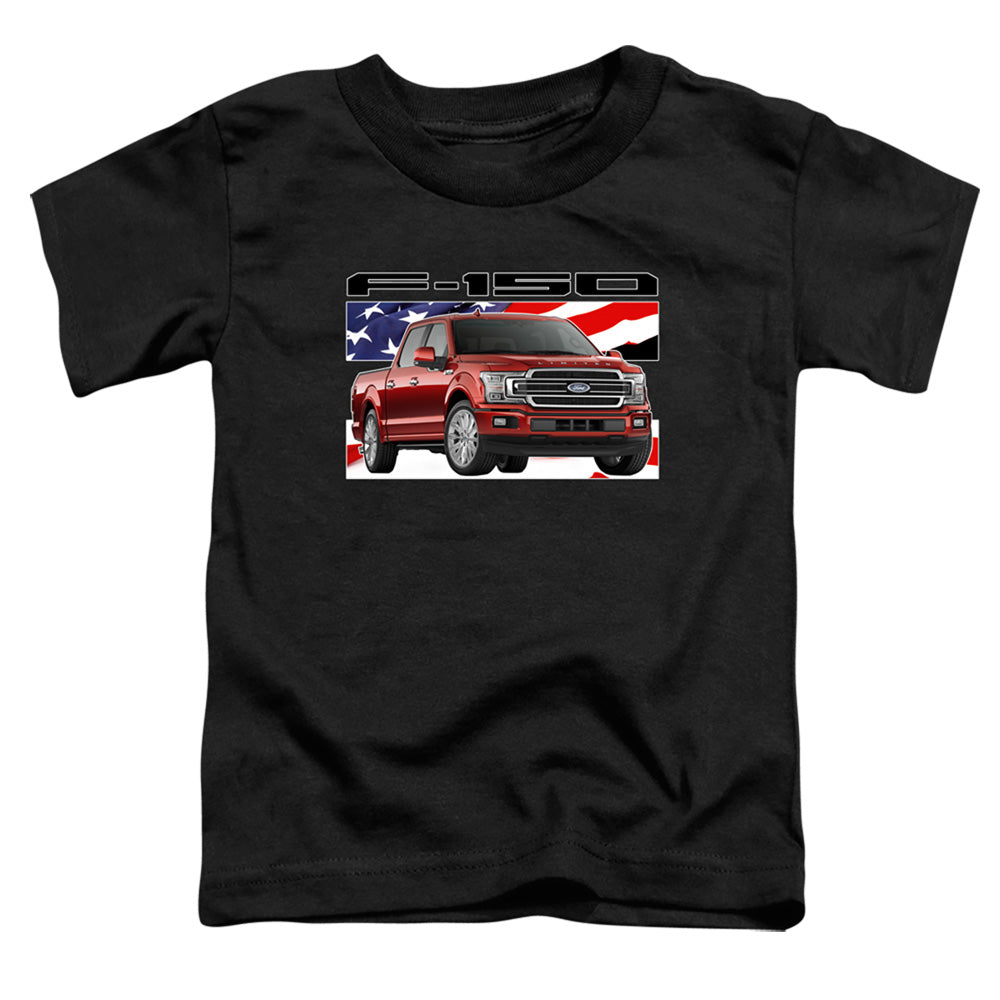 Ford Trucks F 150 Flag Toddler Kids Youth T Shirt Black