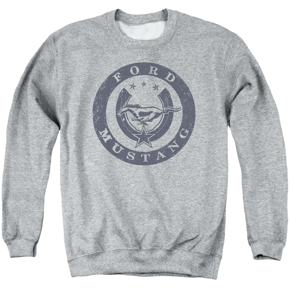 Ford Mustang Lucky Ford Mustang Mens Crewneck Sweatshirt Athletic Heather