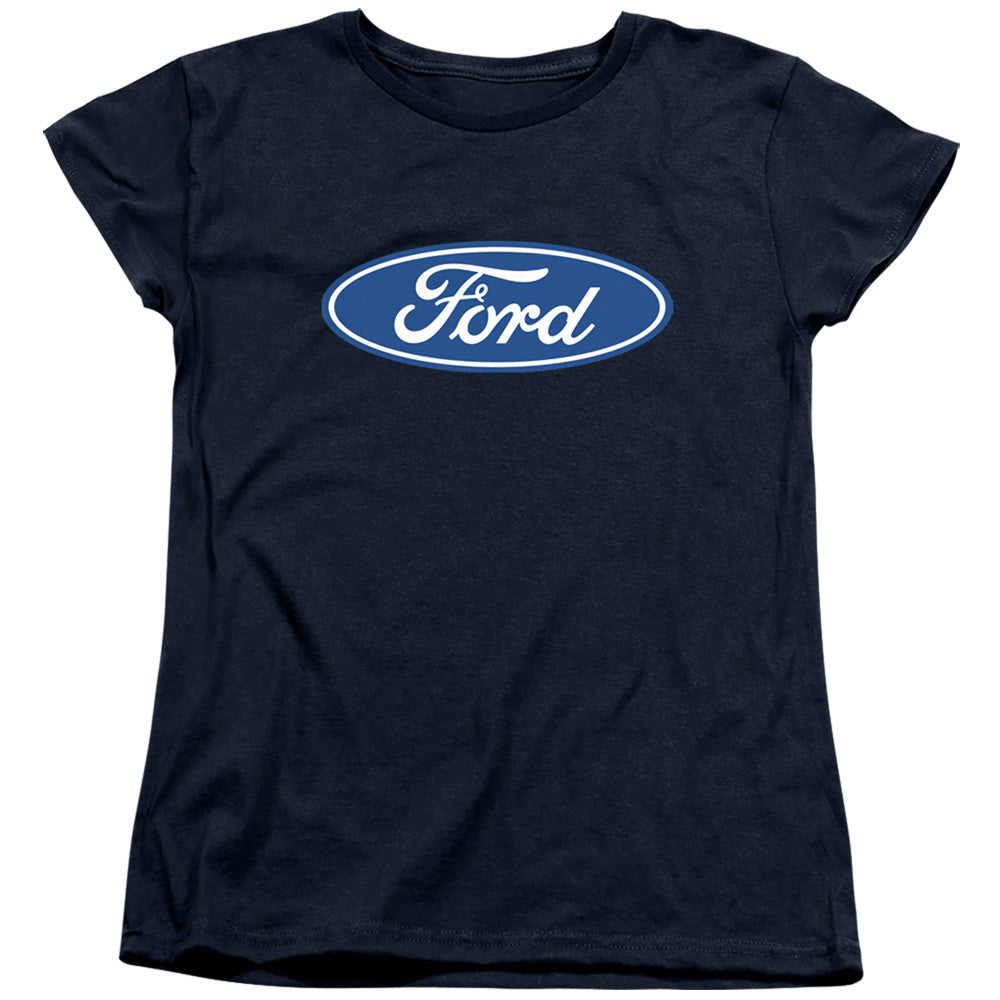 Ford Dimensional Logo Womens T Shirt Navy