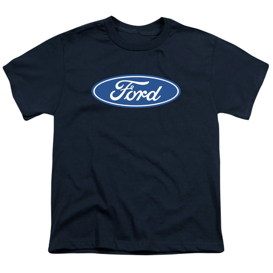 Ford Dimensional Logo Kids Youth T Shirt Navy