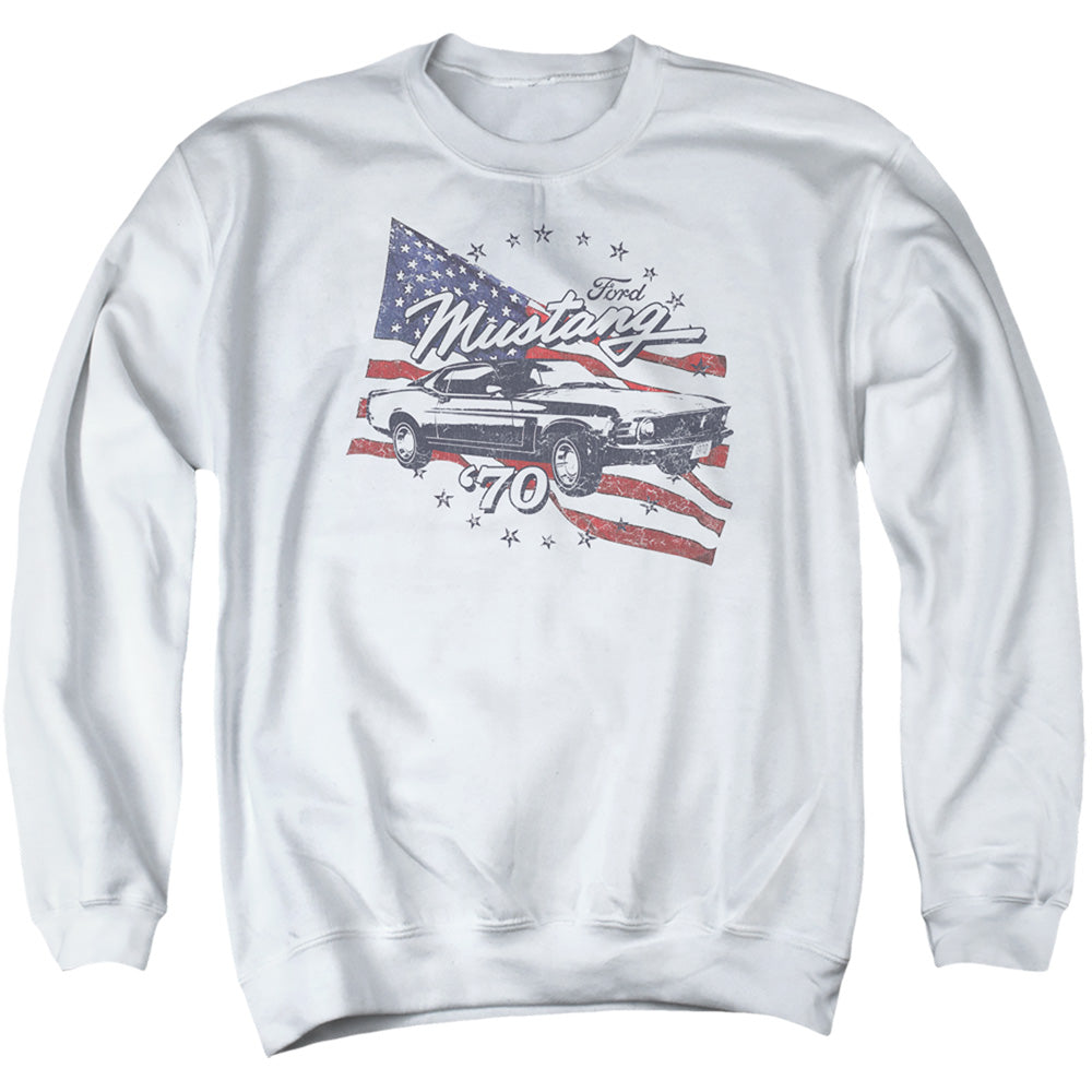 Ford Mustang 70 Mustang Mens Crewneck Sweatshirt White