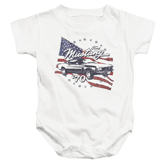 Ford Mustang 70 Mustang Infant Baby Snapsuit White