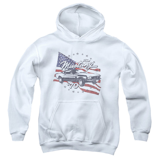 Ford Mustang 70 Mustang Kids Youth Hoodie White