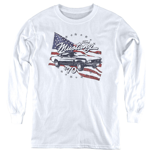 Ford Mustang 70 Mustang Youth Long Sleeve White