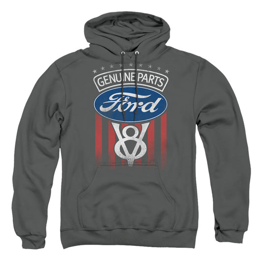 Ford Genuine Parts Flag Mens Hoodie Charcoal