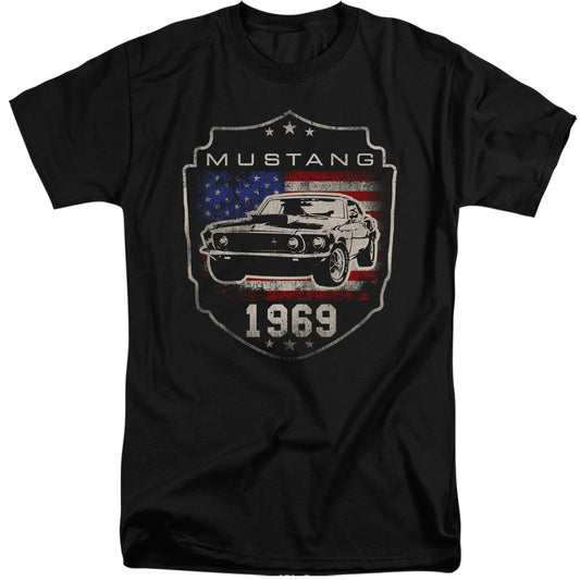 Ford Mustang 1969 Flag Mens Tall T Shirt Black Officially Licensed